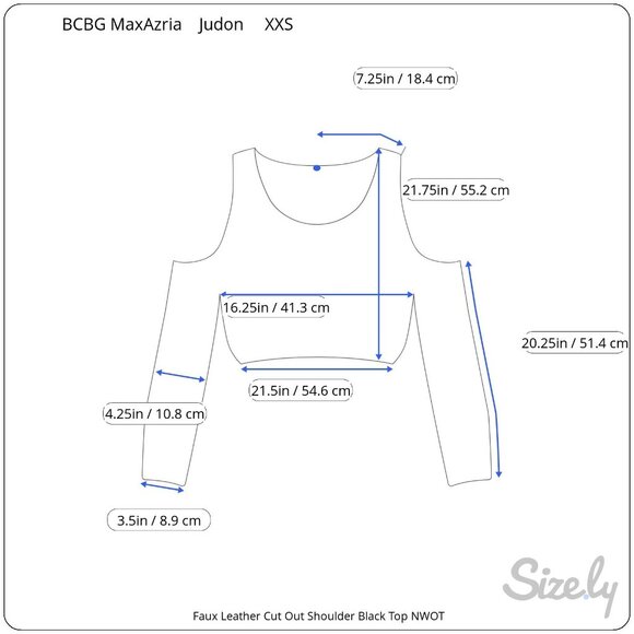 BCBG Max Azaria Judon Faux-Leather Cut Out Sleeve Black Top Back Slit XXS NWOT - Picture 8 of 8